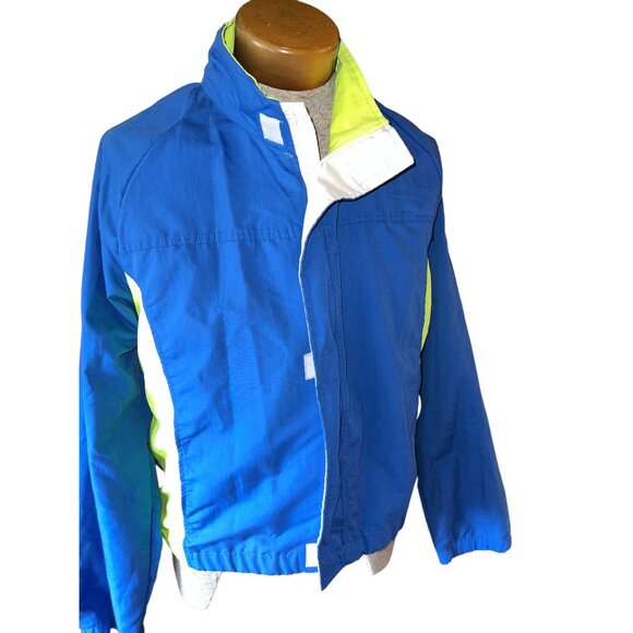 Vintage Polo Club Manhattan Mens Blue & Neon Green Windbreaker Jacket Size M - Picture 7 of 8